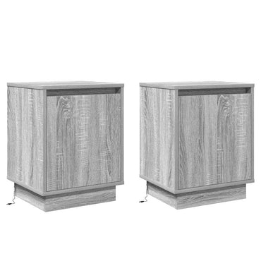 vidaXL Nachttisch 2 pcs Grau 39 x 34,5 x 50 cm Holzwerkstoff
