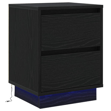 vidaXL Nachttisch Schwarz Eichen-Optik 39 x 34,5 x 50 cm Holzwerkstoff