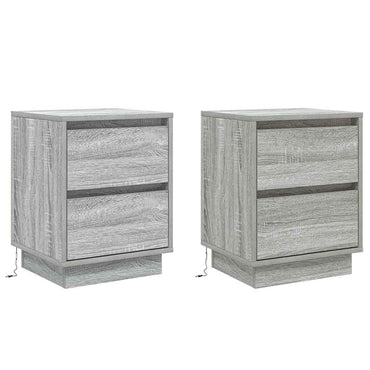 vidaXL Nachttisch 2 pcs Grau 39 x 34,5 x 50 cm Holzwerkstoff