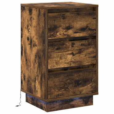 vidaXL Nachttisch Geräucherte Eiche 39 x 34,5 x 65 cm Holzwerkstoff