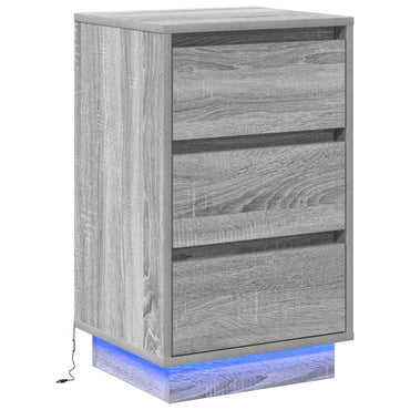 vidaXL Nachttisch mit Schubladen Grau 39 x 34,5 x 65 cm Holzwerkstoff