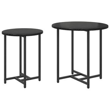 vidaXL Beistelltisch-Set 2 pcs Schwarz Eichen-Optik