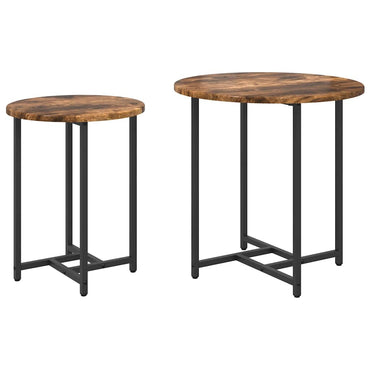 vidaXL Tables basses gigognes 2 pcs Chêne fumé et noir