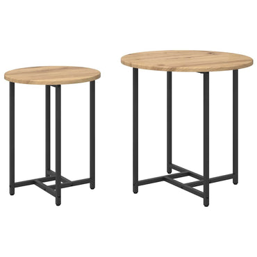 vidaXL Tables d'appoint 2 pcs Chêne artisan et Noir