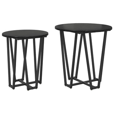 vidaXL Beistelltisch-Set 2 pcs Schwarz Eichen-Optik