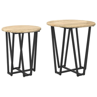 vidaXL Beistelltisch-Set 2 pcs Sonoma Eiche und Schwarz