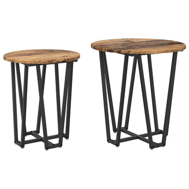 vidaXL Beistelltisch-Set 2 pcs Altholz und Schwarz