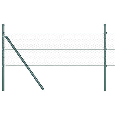 vidaXL Zaunpfosten Grün 10 x 0,4 m (25 mm Netz) Stahl und PVC
