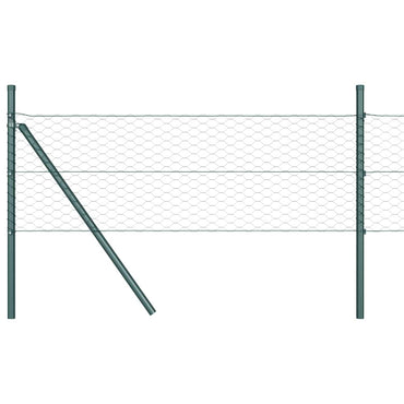 vidaXL Zaunpfosten Grün 50 x 0,4 m (36 mm Maschen) Stahl und PVC