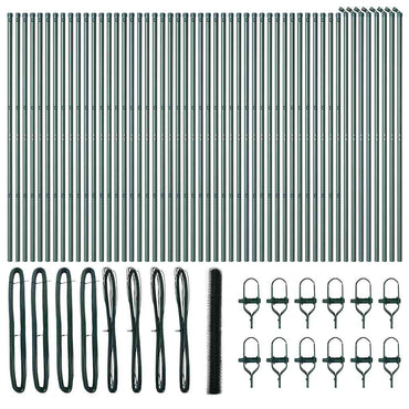 vidaXL Zaunpfosten Grün 100 x 1,6 m (36 mm Maschen) Stahl und PVC