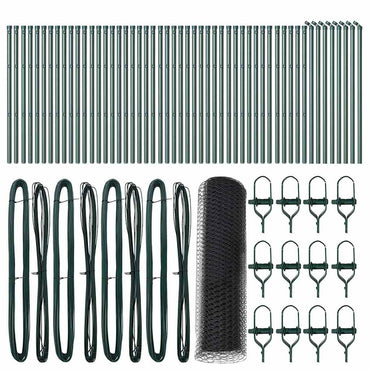 vidaXL Zaunpfosten Grau 100 x 0,6 m (25 mm Maschen) Stahl und PVC