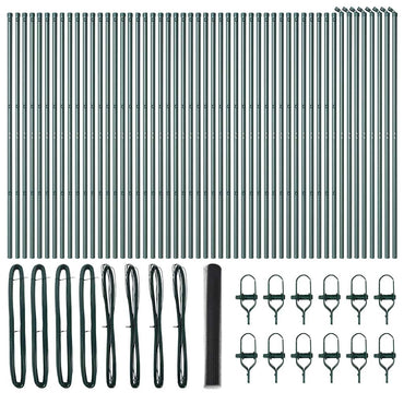 vidaXL Zaunpfosten Grau 100 x 1 m (36 mm Maschenweite) Stahl und PVC