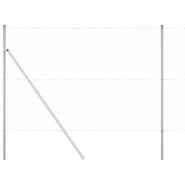 vidaXL Zaunpfosten Silber 50 x 1,5 m (50 mm Maschen) Stahl