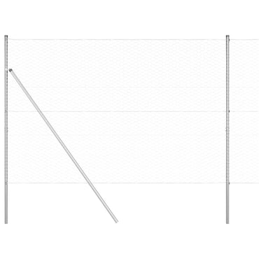 vidaXL Zaunpfosten Silber 100 x 1,5 m (36 mm Maschenweite) Stahl