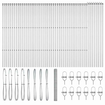 vidaXL Zaunpfosten Silber 100 x 1,6 m (25 mm Maschennetz) Stahl