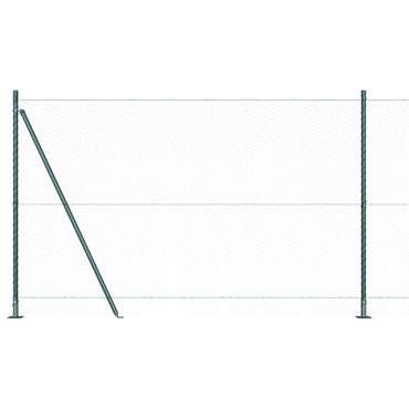 vidaXL Zaunpfosten Grün 10 x 1,6 m (25 mm Maschenweite) Stahl und PVC