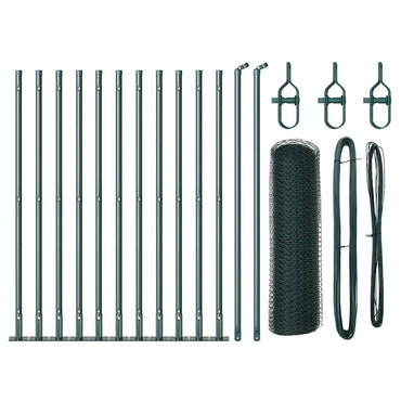 vidaXL Zaunpfosten Grün 25 x 0,6 m (13 mm Maschen) Stahl und PVC