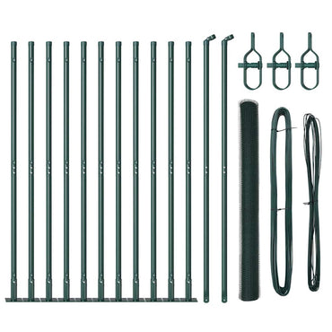 vidaXL Zaunpfosten Grün 25 x 1,4 m (25 mm Netz) Stahl und PVC