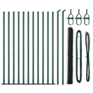 vidaXL Zaunpfosten Grün 25 x 1,5 m (50 mm Maschen) Stahl