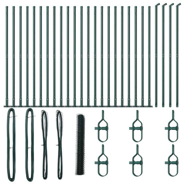 vidaXL Zaunpfosten Grün 50 x 1,2 m (50 mm Gitter) Stahl und PVC