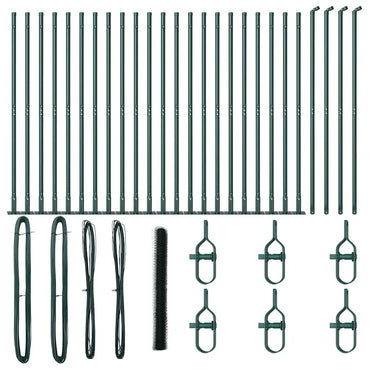 vidaXL Zaunpfosten Grün 50 x 1,6 m (36 mm Gitter) Stahl und PVC