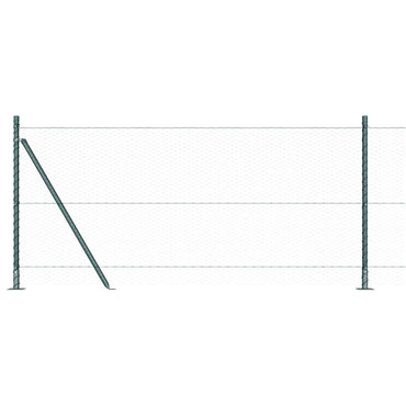 vidaXL Zaunpfosten Grün 100 x 1 m (25 mm Maschen) Stahl und PVC