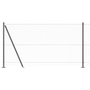 vidaXL Zaunpfosten Grau 10 x 1,2 m (25 mm Maschenweite) Stahl und PVC