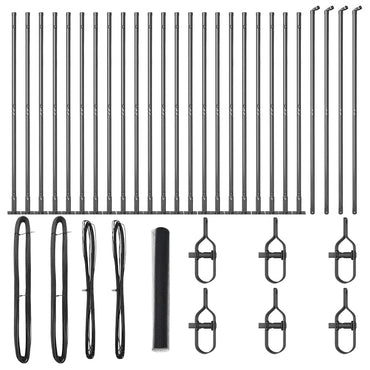 vidaXL Zaunpfosten Grau 50 x 1,2 m (13 mm Gitter) Stahl und PVC