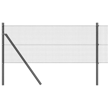 vidaXL Zaunpfosten Grau 25 x 0,6 m (12 x 12 mm Maschen) Stahl und PVC