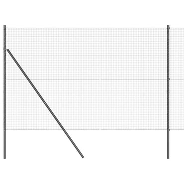 vidaXL Zaunpfosten Grau 50 x 1,4 m (25 x 25 mm Netz) Stahl und PVC