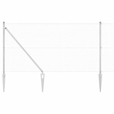 vidaXL Zaunpfosten Silber 10 x 1,2 m (25 x 25 mm Maschen) Stahl