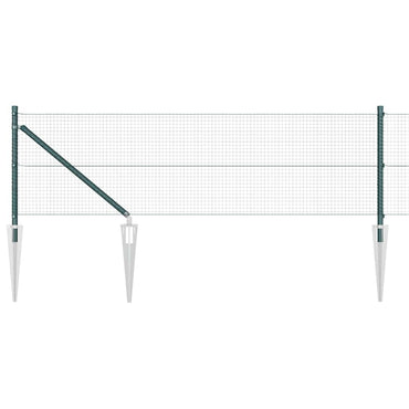 vidaXL Zaunpfosten Grün 10 x 0,4 m (19 x 19 mm Netz) Stahl und PVC