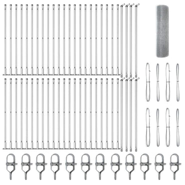 vidaXL Zaunpfosten Silber 100 x 0,6 m (16 x 16 mm Maschenweite) Stahl