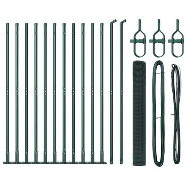 vidaXL Zaunpfosten Grün 25 x 0,8 m (25 x 25 mm Mesh) Stahl und PVC