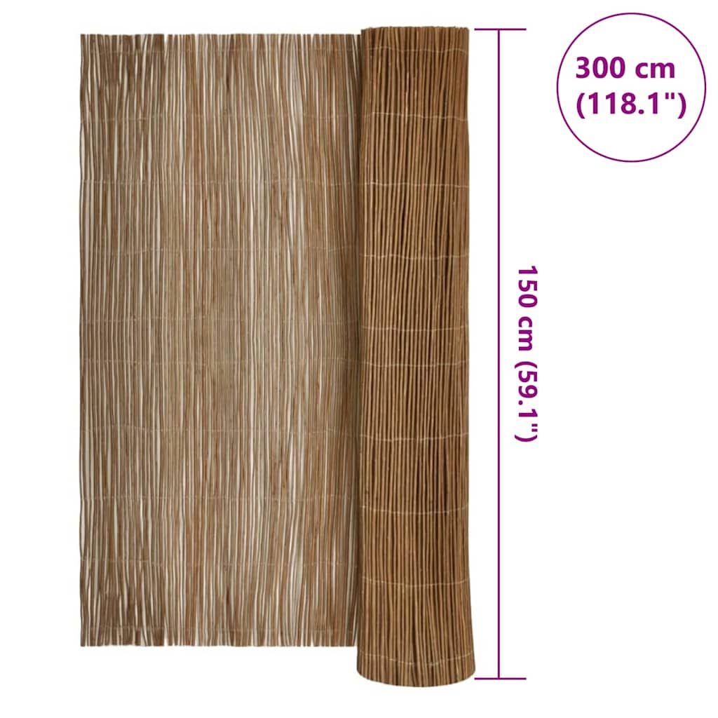 vidaXL Weidenzaun Natur 150 x 300 cm Weide