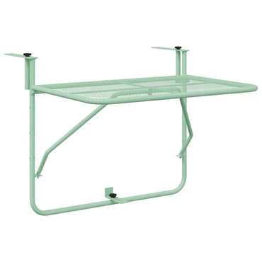 vidaXL Hängender Balkontisch Minzgrün 60 x 39 x 65 cm Stahl