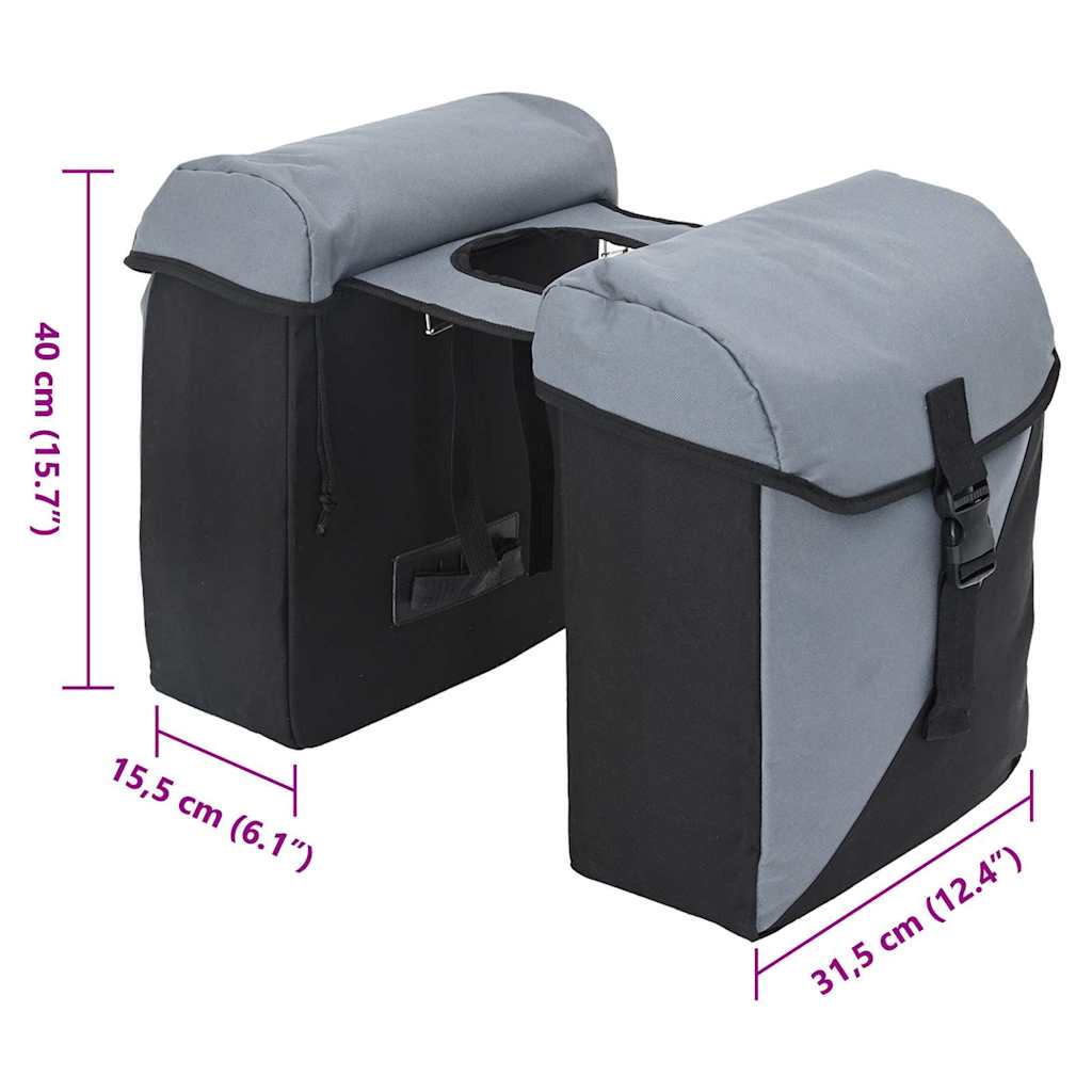 Fahrradtasche Grau und Schwarz 31,5 x 15,5 x 40 cm Polyester