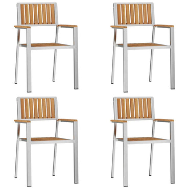 vidaXL Gartenstuhl 4 pcs Braun 56 x 54,5 x 87 cm Massivholz Teak