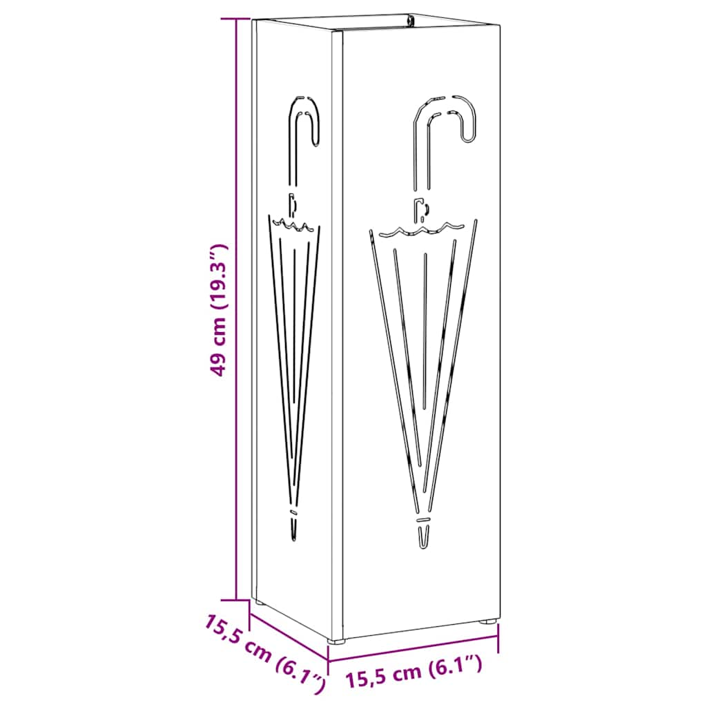 Sonnenschirmhalter mit Speicher Rosa 15,5 x 15,5 x 49 cm Metall