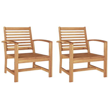 vidaXL Stuhl 2 pcs Braun 65 x 60 x 76,5 cm Massivholz Teak