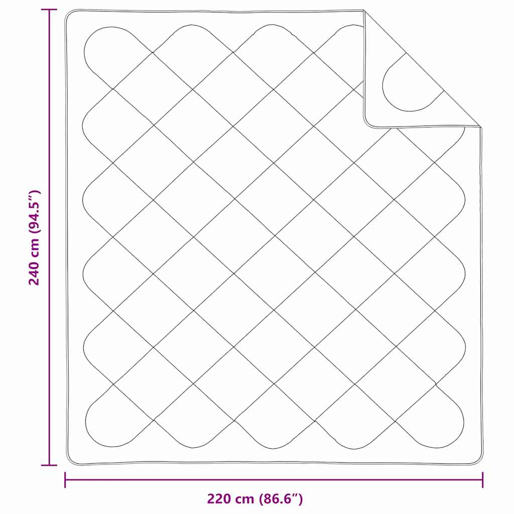 vidaXL Sommerdecke Weiß 220 x 135 x 3 cm Polyester