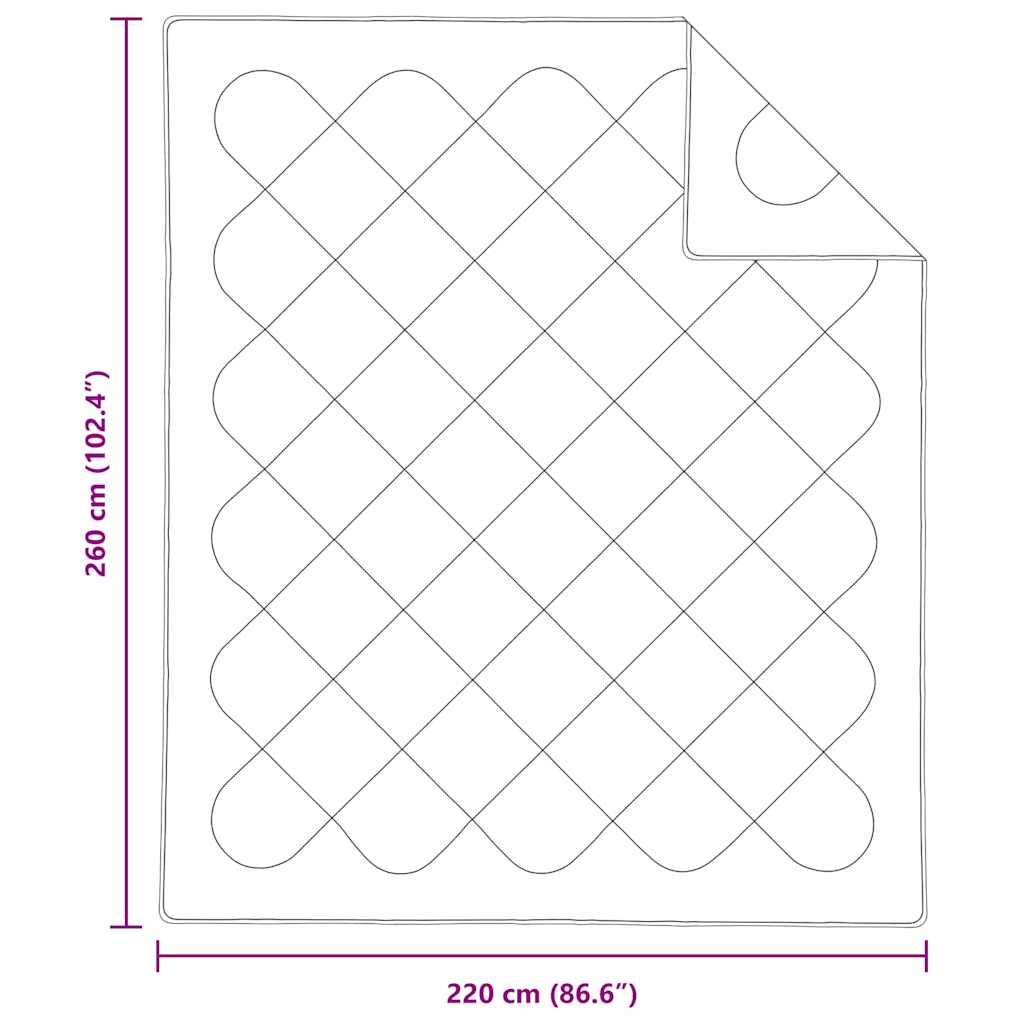 vidaXL Bettdecke Weiß 200 x 155 x 4 cm Polyester