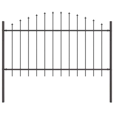 vidaXL Gartenzaun Grau 170 x 140 cm Pulverbeschichteter Stahl