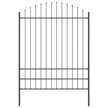 vidaXL Gartenzaun Grau 170 x 225 cm Pulverbeschichteter Stahl