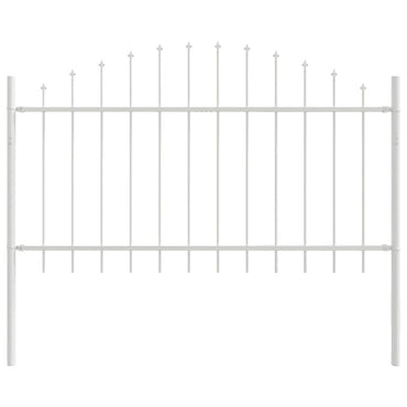 vidaXL Gartenzaun Weiß 170 x 140 cm Pulverbeschichteter Stahl