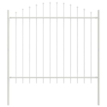 vidaXL Gartenzaun Weiß 170 x 190 cm Pulverbeschichteter Stahl
