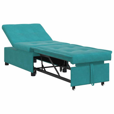 vidaXL Canapé convertible velours turquoise 194 x 67 x 82 cm