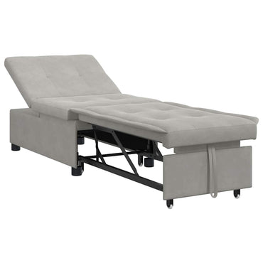 vidaXL Pull-Out Schlafsofa Hellgrau 194 x 67 x 82 cm Mikrofaser