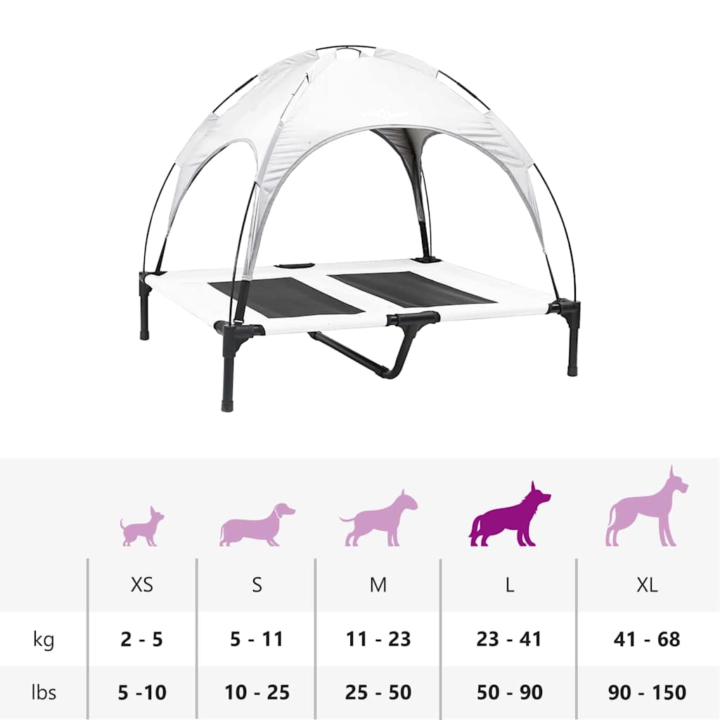 Hundebett Silber Grau 92 x 77 x 82,5 cm Stahl