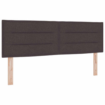 vidaXL LED Kopfteil mit LED -Streifenleuchten Dunkelbraun 144 cm Stoff